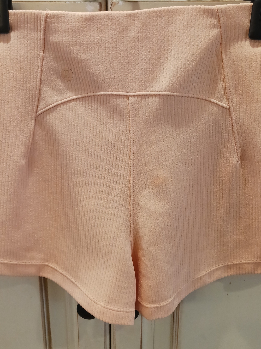 lululemon athletica Girls' Light Peach Ribbed Athletic Shorts And Top